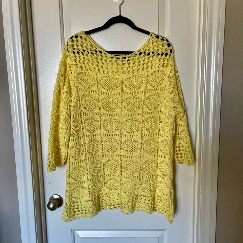 Jeanne Pierre Crochet Cotton Pollover